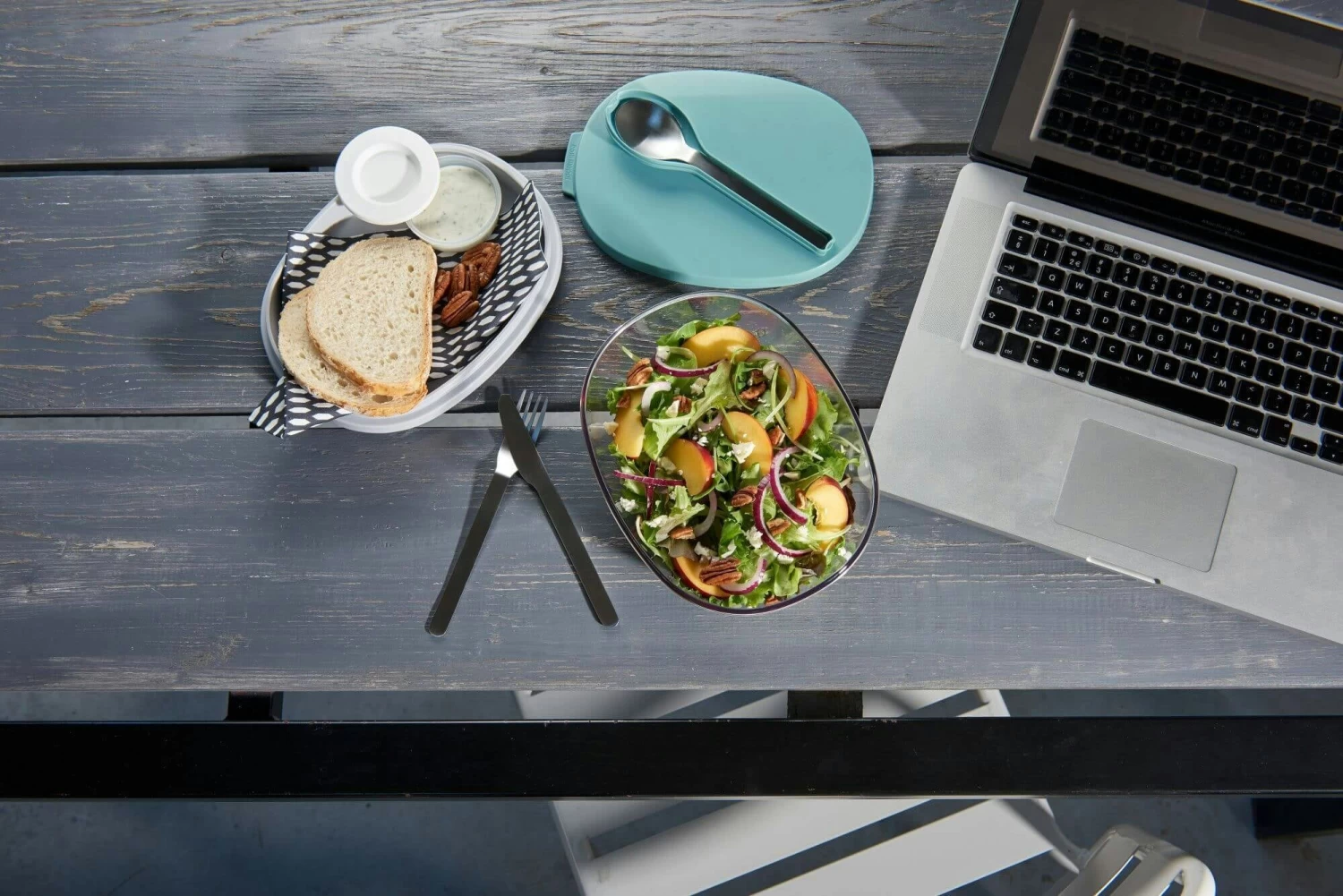 Mepal Saladbox Ellipse - Wit OP=OP 2 Mepal Saladbox Ellipse - Wit OP=OP - Afbeelding 2