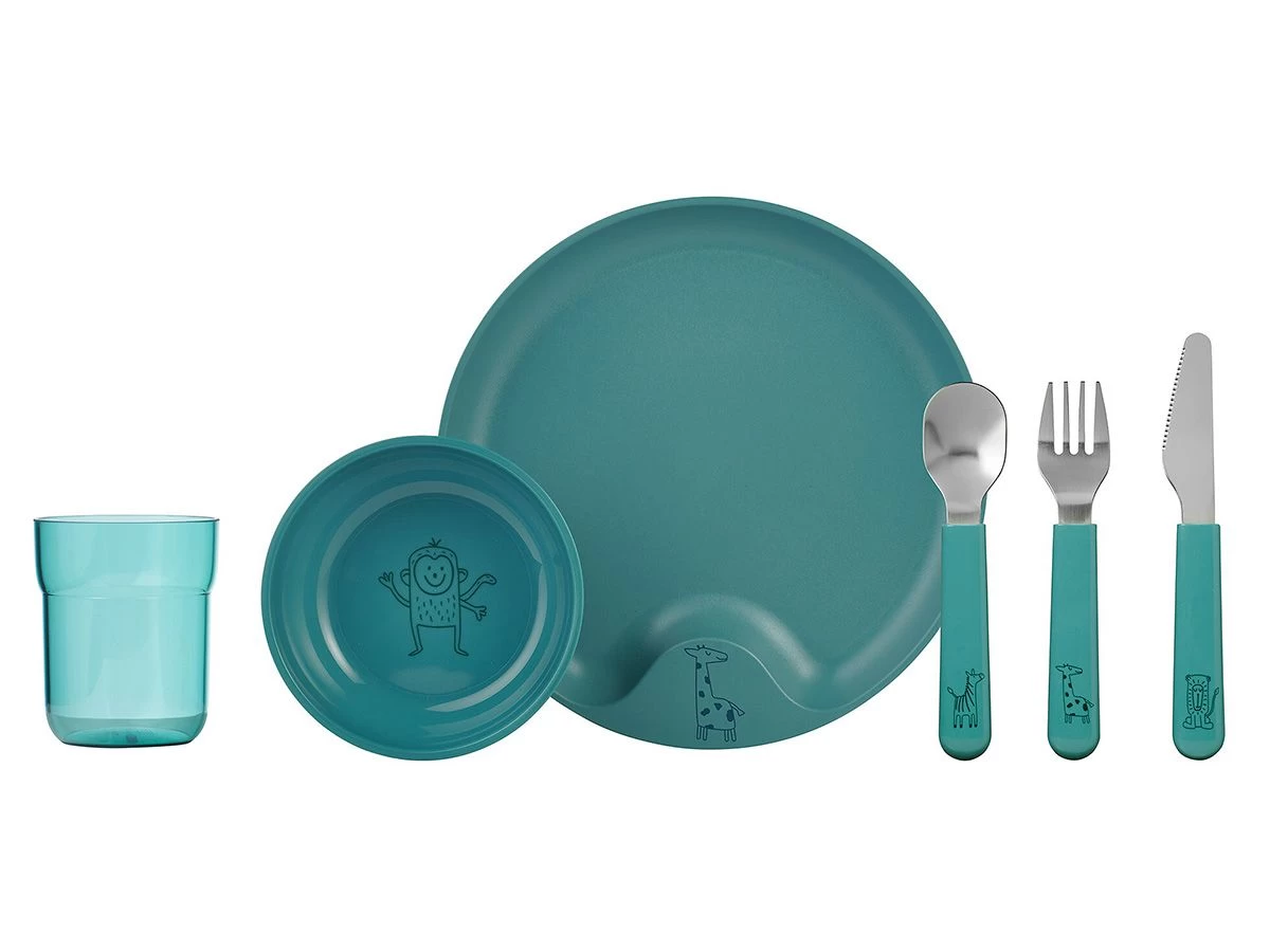 Mepal Mio 6-delig Kinderservies - Deep Turquoise 1 Mepal Mio 6-delig Kinderservies - Deep Turquoise