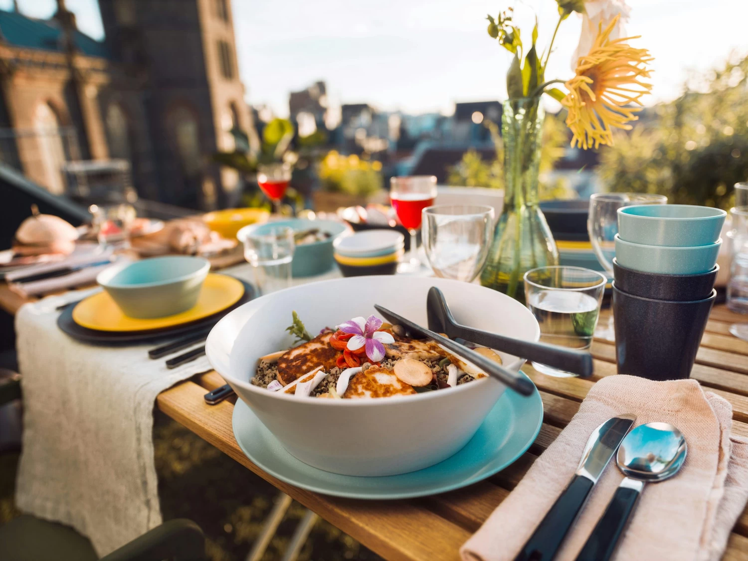 Mepal Saladebestek Bloom 2-delig - Pebble Green 3 Mepal Saladebestek Bloom 2-delig - Pebble Green - Afbeelding 3