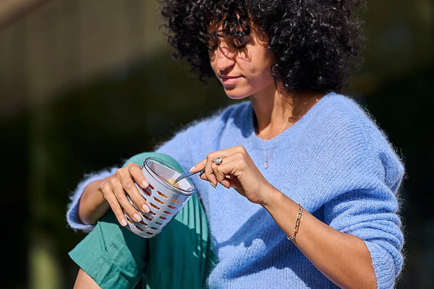 Mepal Ellipse Fruit- & Veggie Pot - Nordic Blue 2 Mepal Ellipse Fruit- & Veggie Pot - Nordic Blue - Afbeelding 2