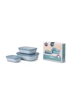 Mepal Set Cirqula Rechthoekig 3-dlg (500+1000 +2000) - Nordic Blue DOOS BESCHADIGD!